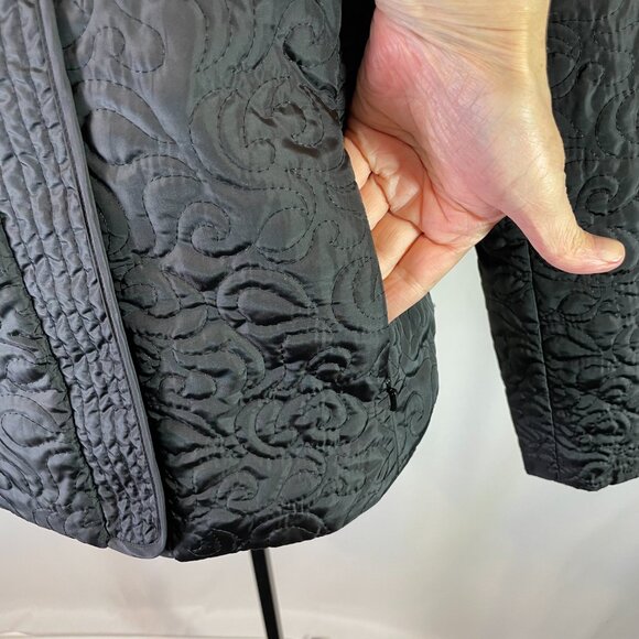 David Brooks Petite Black Cropped Quilted Puffer Jacket Lightweight Size 8P - Picture 5 of 15